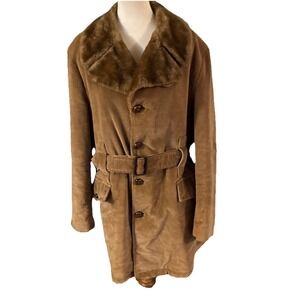 VTG Sears The Country Coat Corduroy Overcoat Jacket Men's Flannel Lined 42 Reg